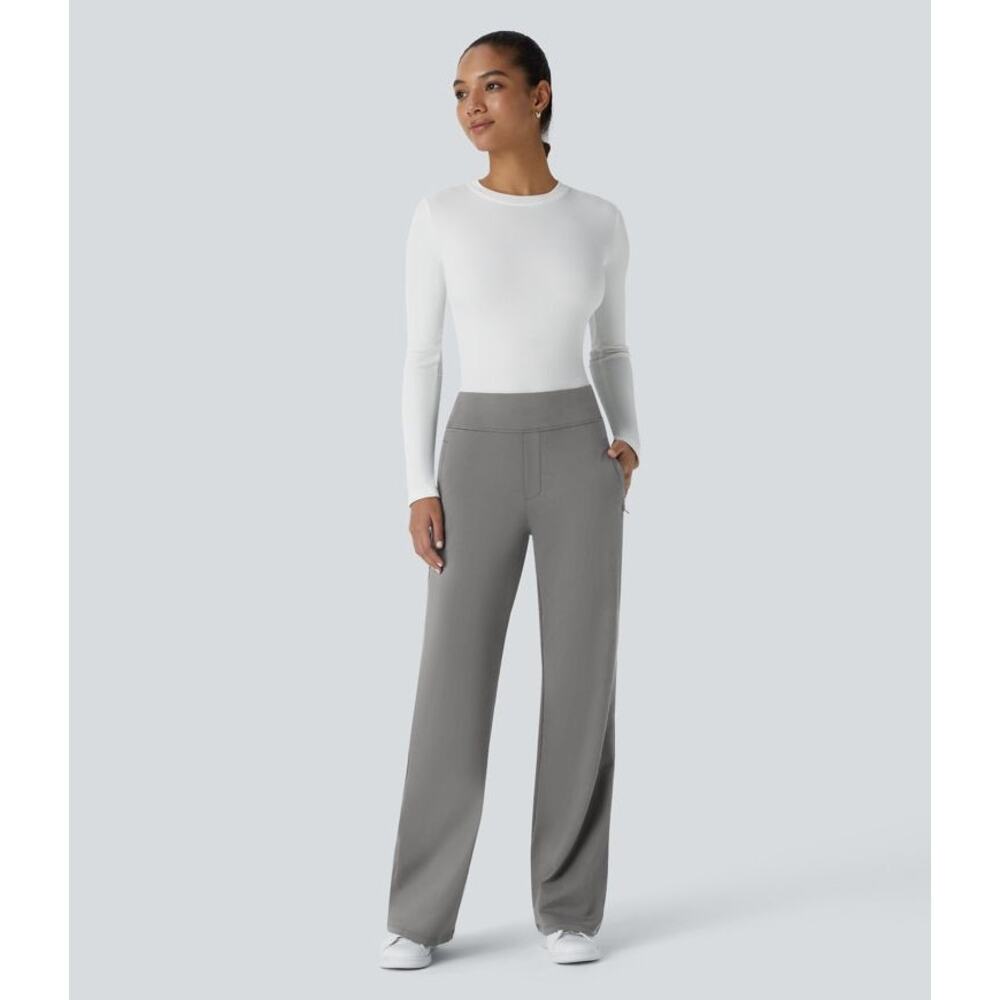 Halara L Regular Gray HalaraFlex DayStretch High Waisted Work Flare Pants NWT - Picture 4 of 4